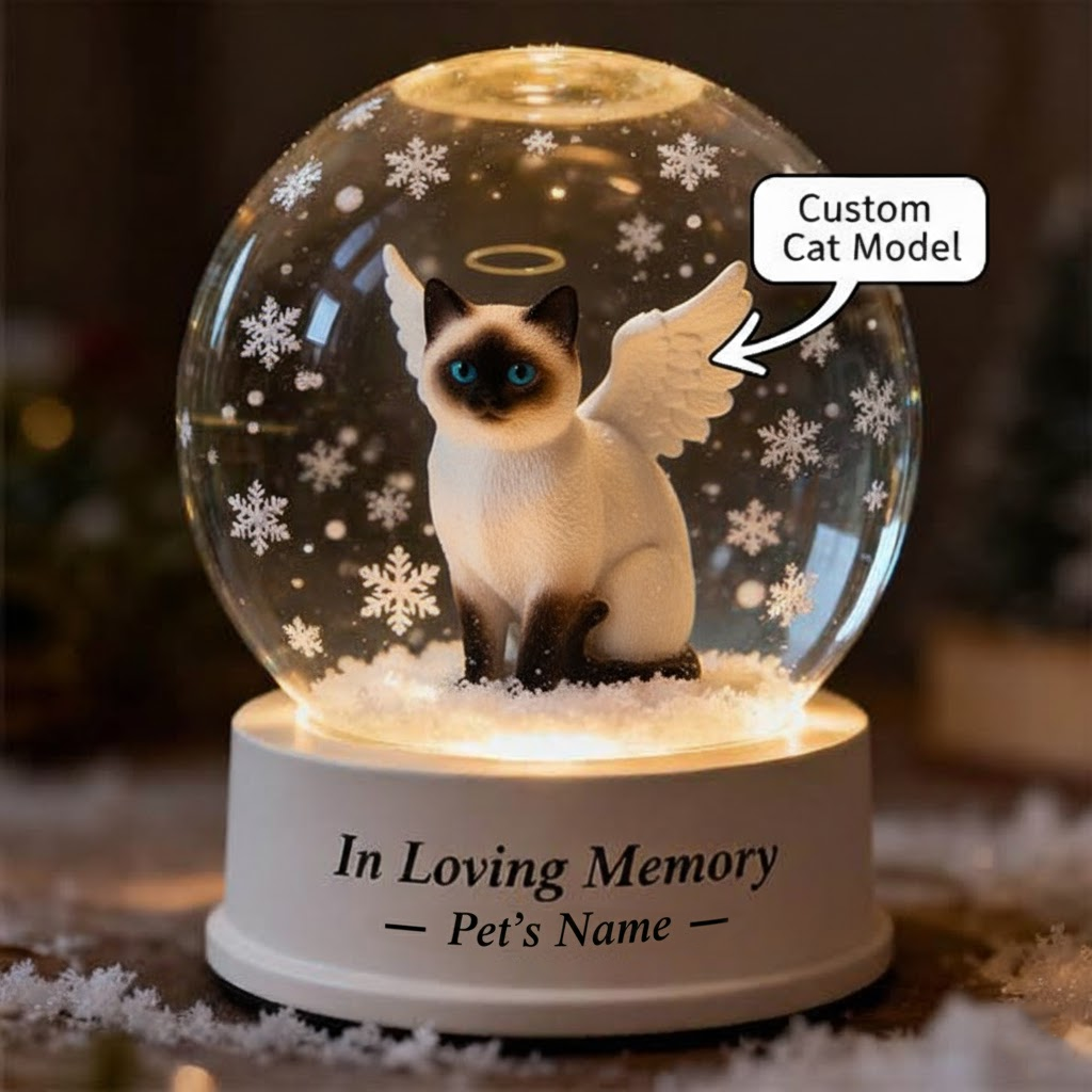 In Memory of Siamese Cat – Custom Dog Angel Acrylic Keepsake Gift