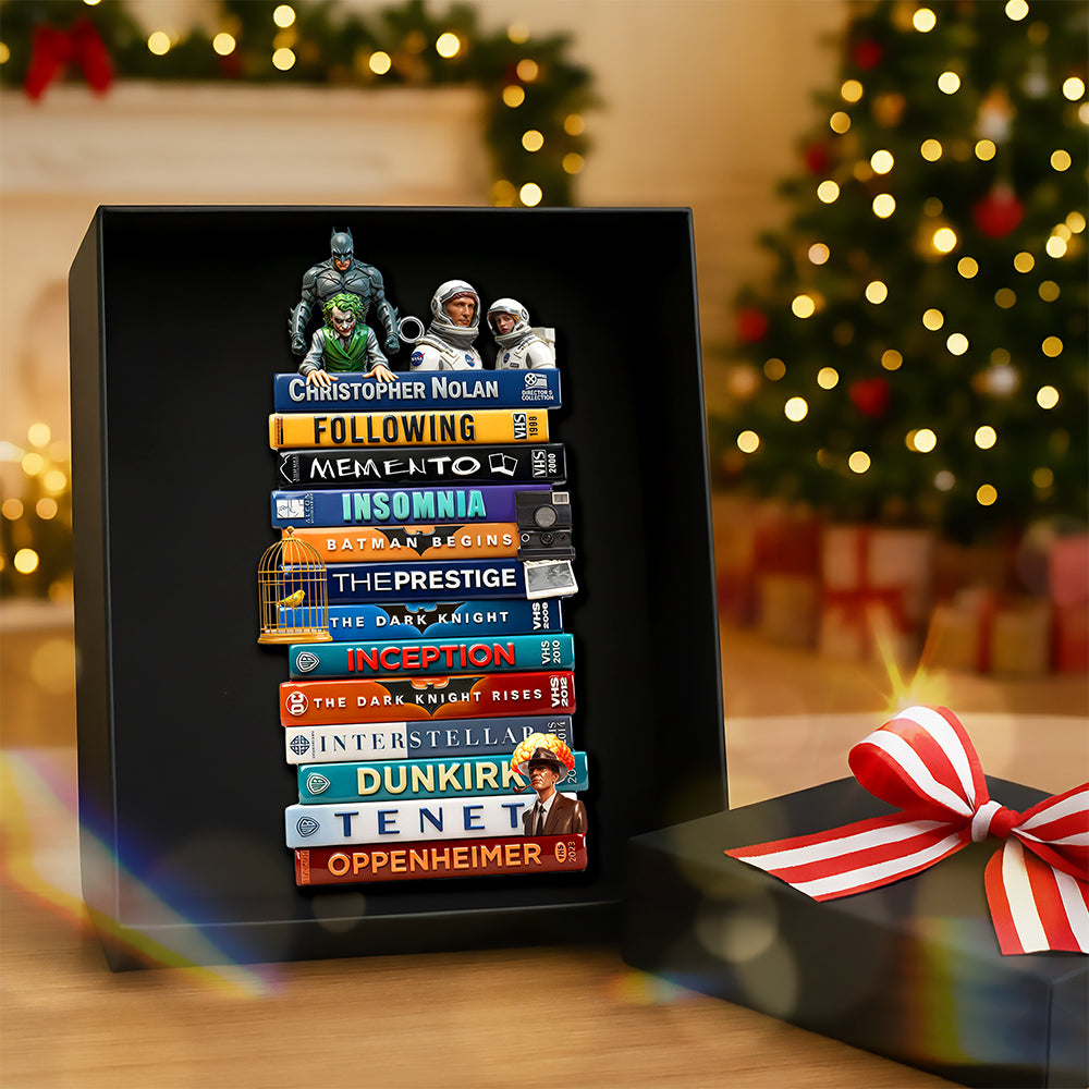 Masterpiece Stack Acrylic Ornament – Personalized Gift for Cinema Geeks