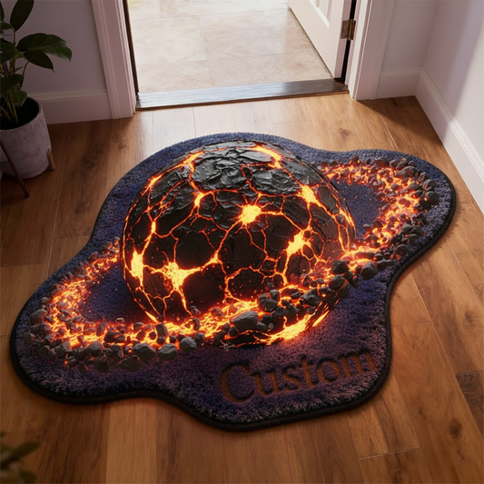 Molten Lava Planet 3D Rug — Erupting Ring — Personalized