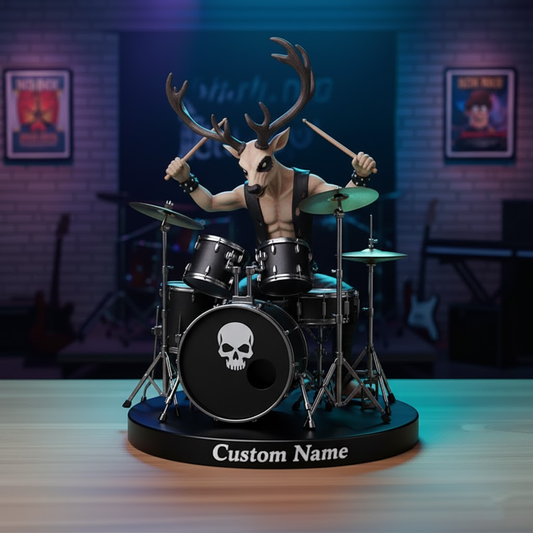 🦌 Custom Rock Deer Singer Figurine – Personalized Heavy Metal Stage Decor Gift 2
