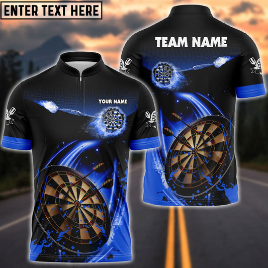 Blue Fire Darts Personalized Name, Team Name Shirt