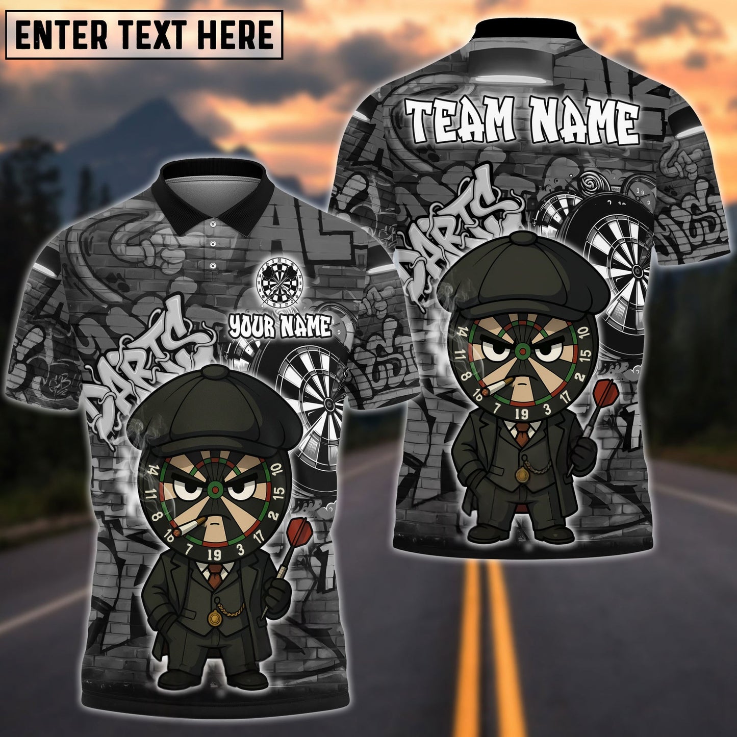 Darts Graffiti By The Order Of Peaky B Personalized Name, Team Name Unisex Shirt (4 Colors)