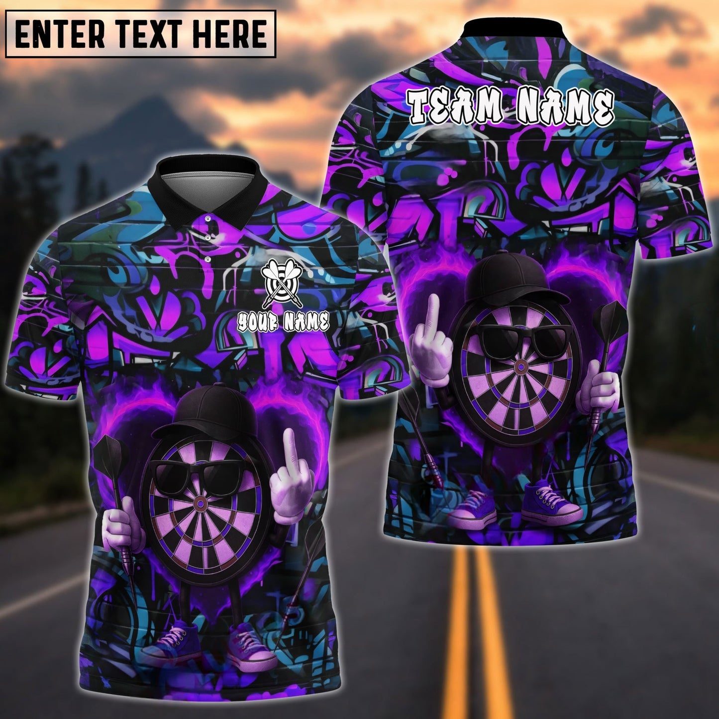 Darts Flaming Dartboard Attitude Graffiti Pattern Personalized Shirt