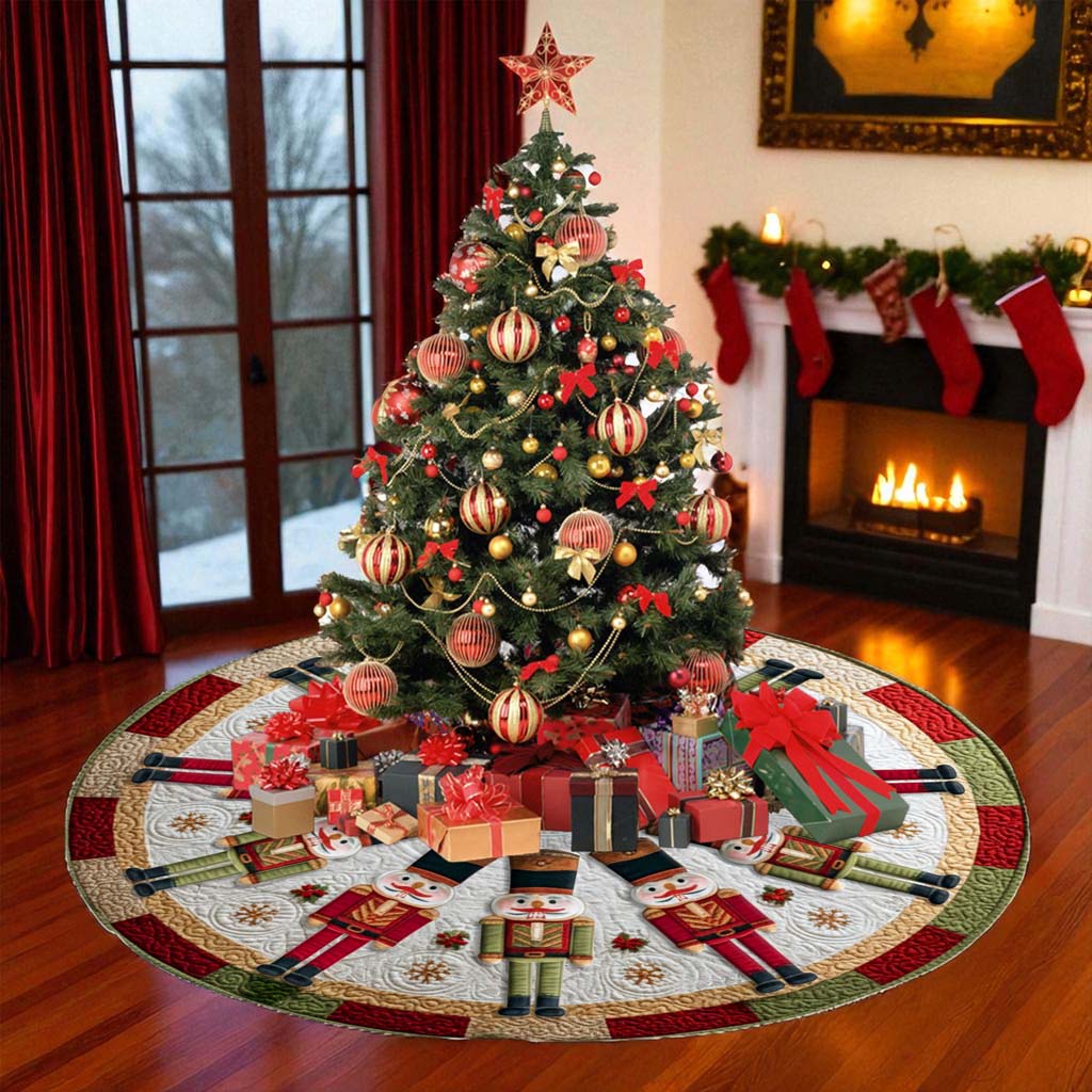 Nutcracker Christmas Tree Skirt Round Rug