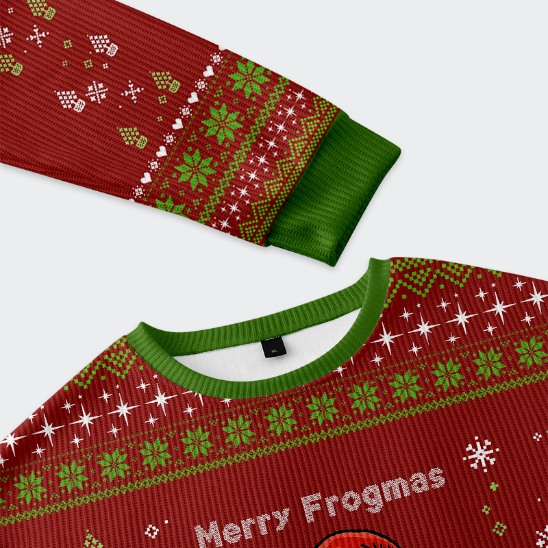 Off to Commit Frogmas Mayhem Christmas Ugly Sweatshirt
