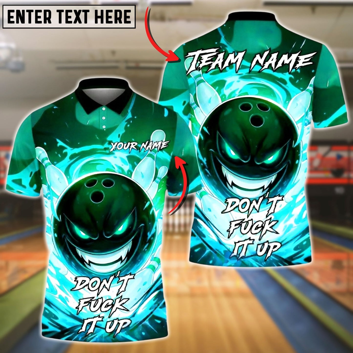 Bowling And Pins Angry Flame Customized Name, Team Name 3D Shirt (4 Colors)