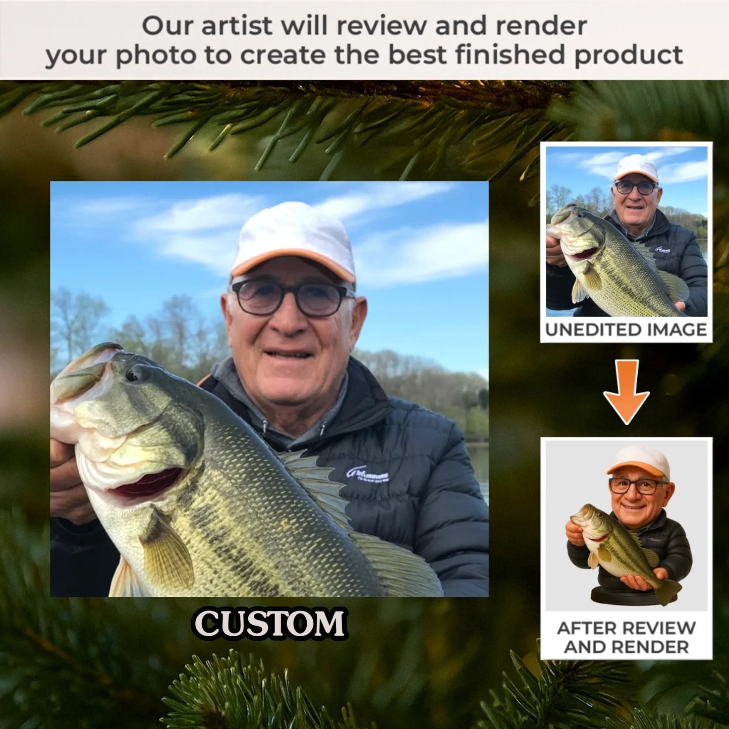 Custom Photo Acrylic Ornament - Personalized Christmas Birthday Fishing Gifts For Fisherman - Hooked On Happiness