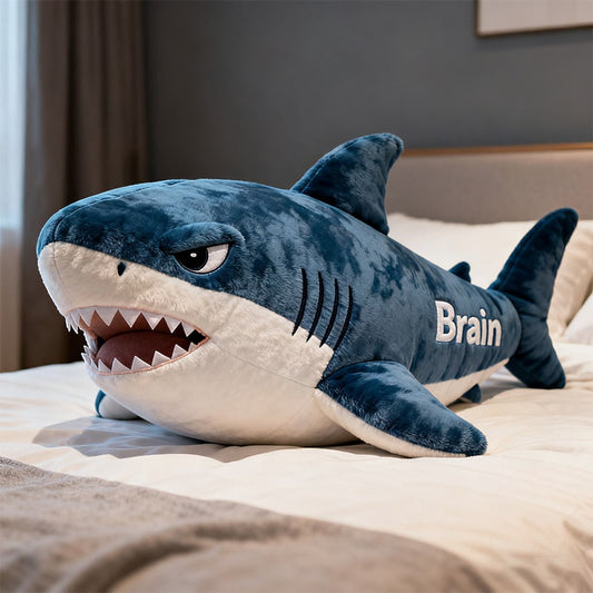 Personalized shark-themed companion pillow