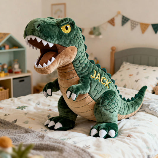 Personalized dinosaur-themed pillow