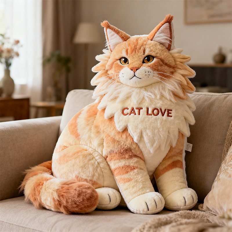 Personalized Maine Coon themed companion pillow