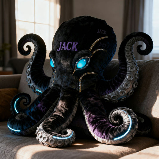 Personalized dark style octopus theme pillow