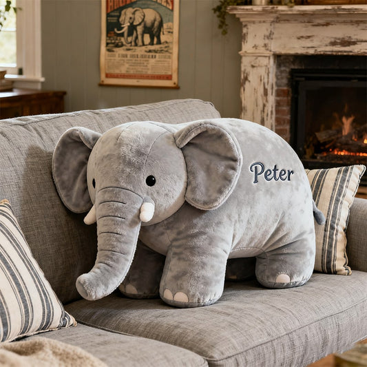 Personalized elephant-themed companion pillow
