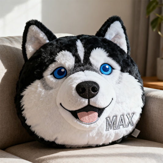 Personalized husky big head shaped pillow