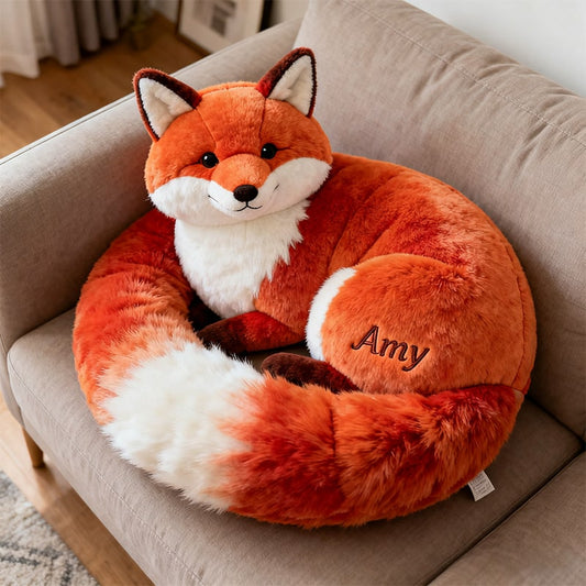Personalized fox-themed companion pillow