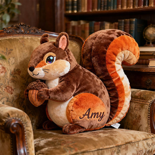 Personalized squirrel-themed companion pillow