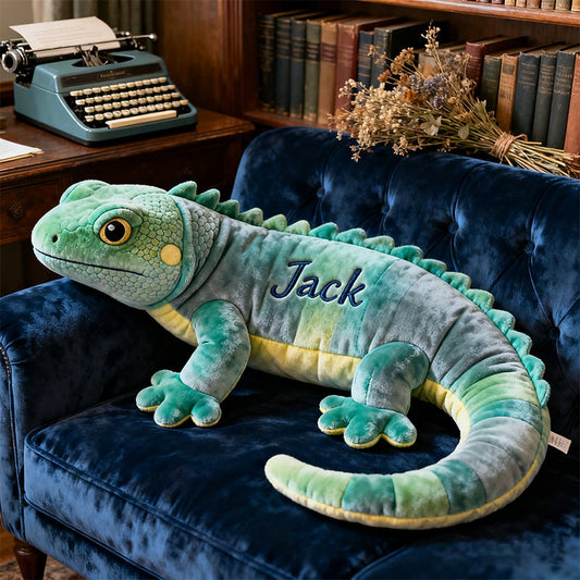 Personalized lizard-themed companion pillow