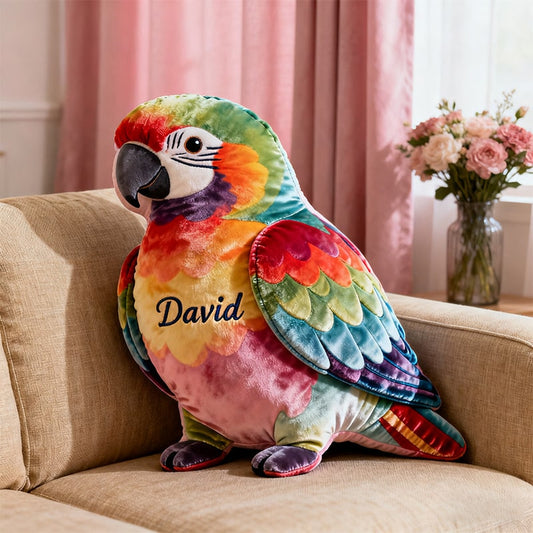 Personalized parrot-themed companion pillow