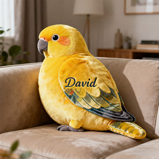Personalized parrot-themed companion pillow