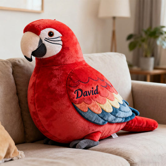 Personalized parrot-themed companion pillow