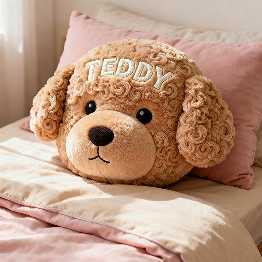 Personalized poodle big head shaped pillow
