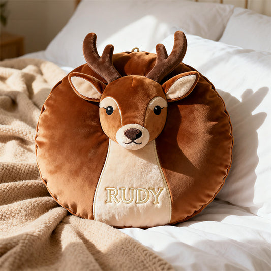 Personalized deer big head shaped pillow