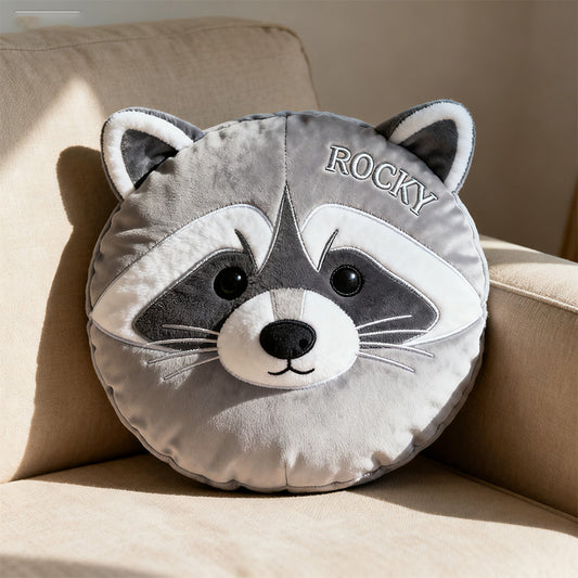 Personalized raccoon big head shaped pillow