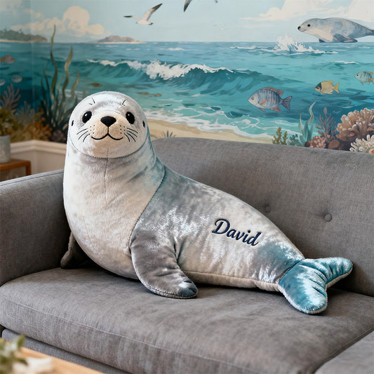 Personalized sea lion themed companion pillow