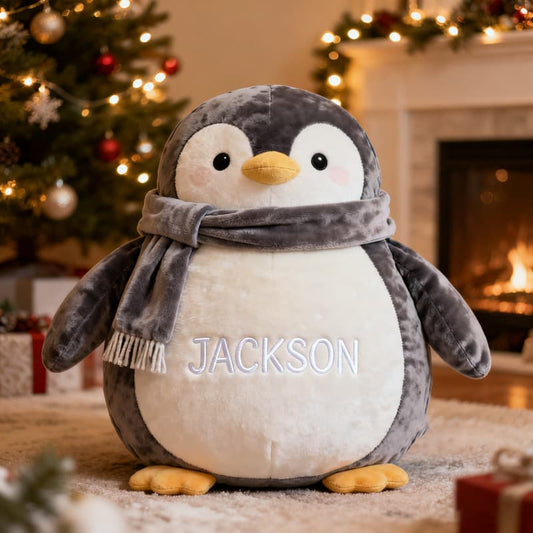 Personalized Penguin Plush Pillow