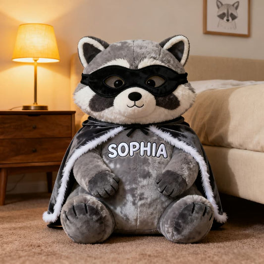 Personalized Raccoon Plush Pillow