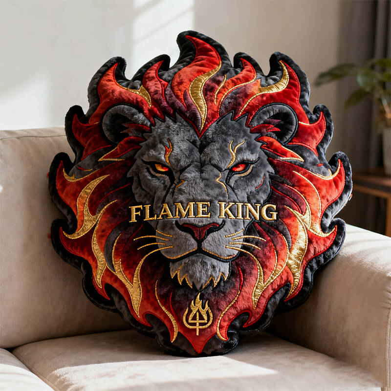 Personalized flame lion theme pillow