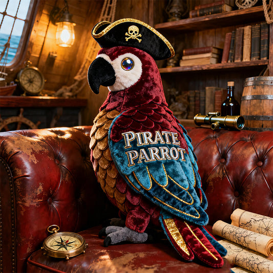 Personalized pirate parrot themed pillow