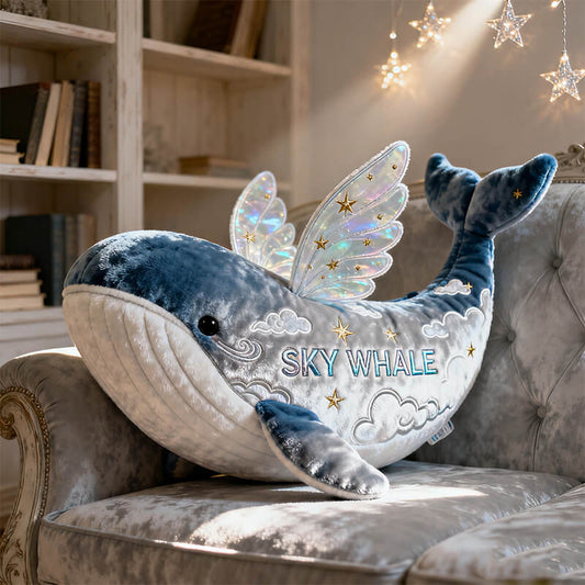Personalized whale wing themed pillow