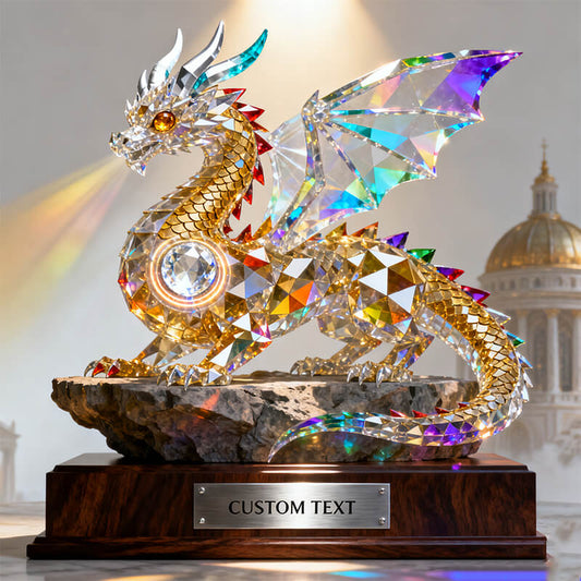 Personalized stained glass dragon of light theme