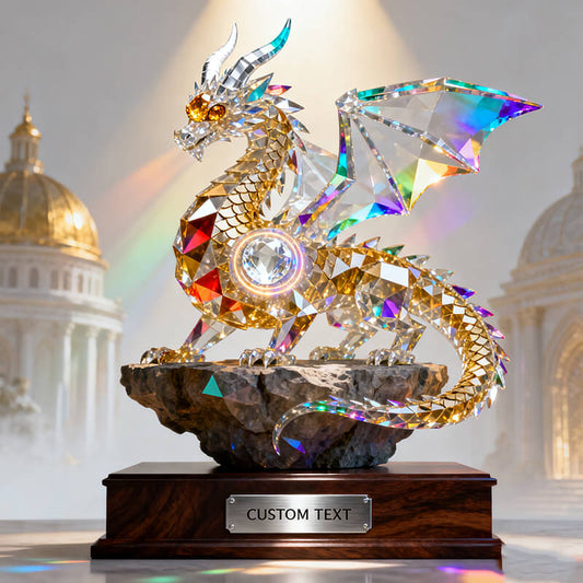Personalized stained glass dragon of light theme