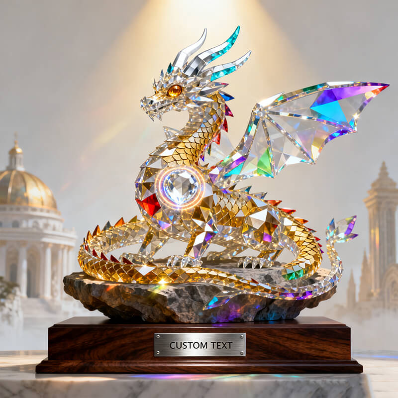 Personalized stained glass dragon of light theme