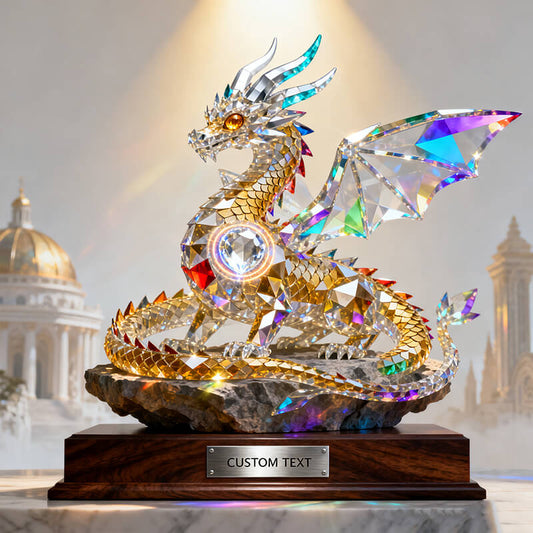 Personalized stained glass dragon of light theme