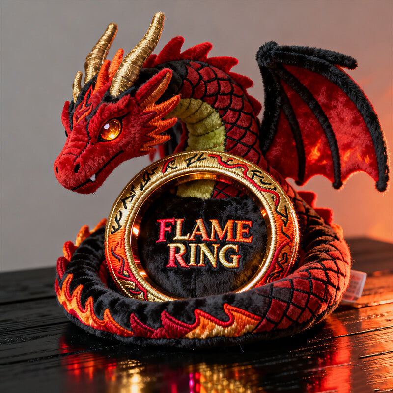 Personalized flame dragon ring themed pillow