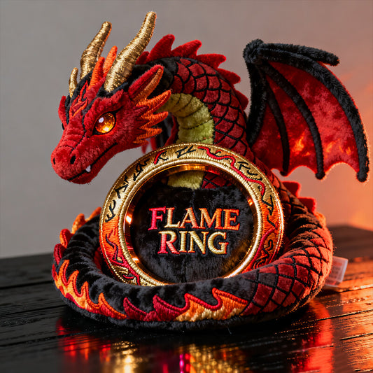 Personalized flame dragon ring themed pillow