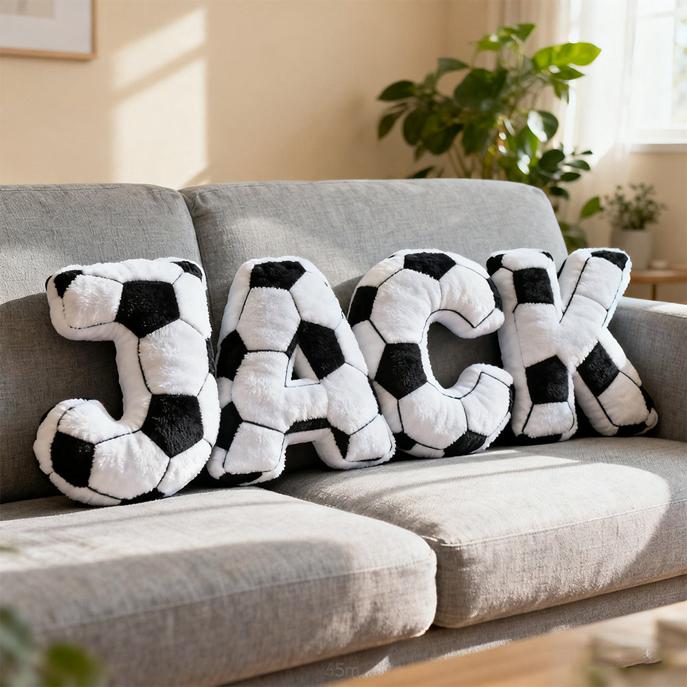 Personalized soccer name pillow