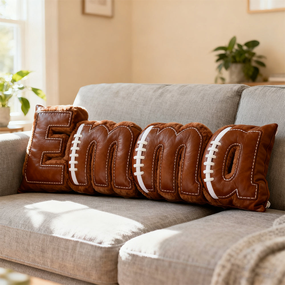 Personalized football name pillow