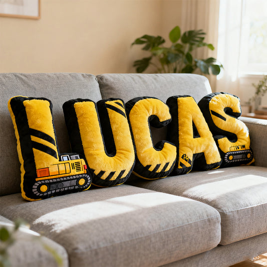 Personalized safety sign name pillow