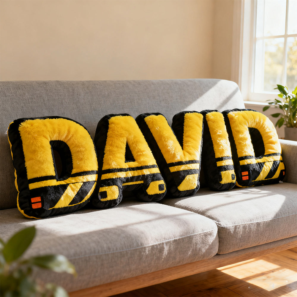 Personalized safety sign name pillow