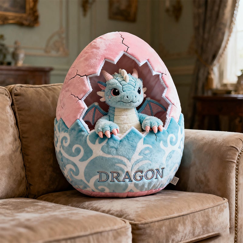 Personalized dragon egg themed companion pillow