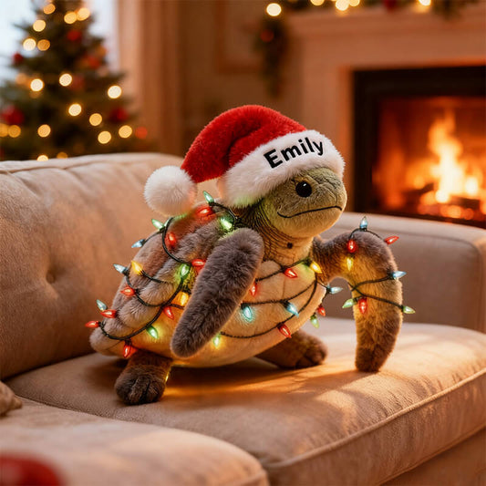 Personalized Christmas turtle pillow