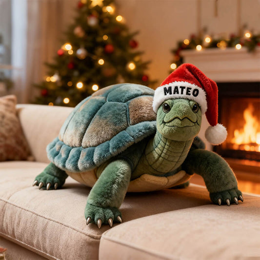 Personalized Christmas turtle pillow