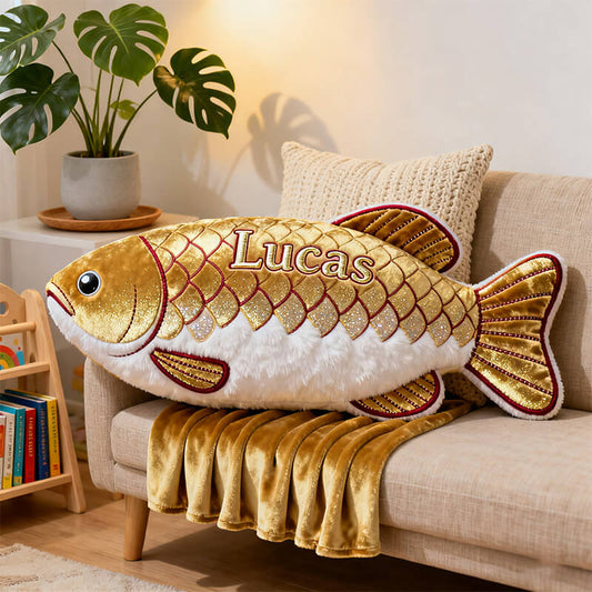 Personalized dragon fish shaped pillow
