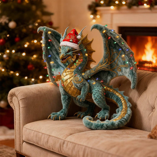 Personalized Christmas dinosaur light-shaped pillow