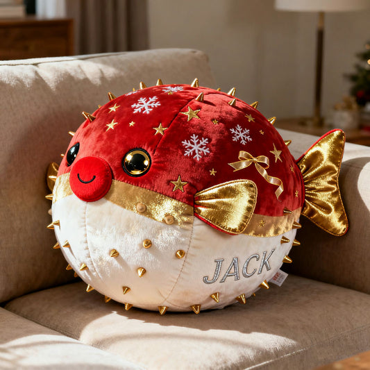 Personalized pufferfish-themed pillow