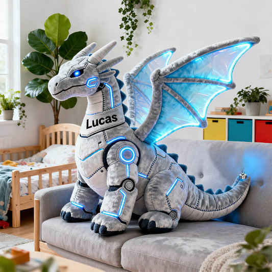 Personalized technology-themed dragon-shaped pillow