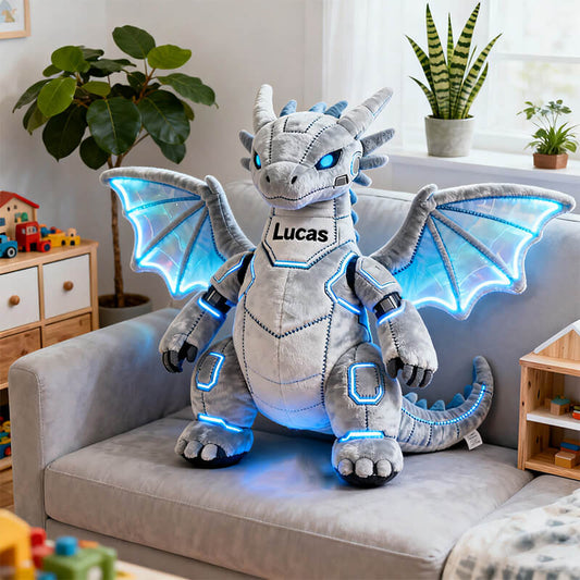 Personalized technology-themed dragon-shaped pillow